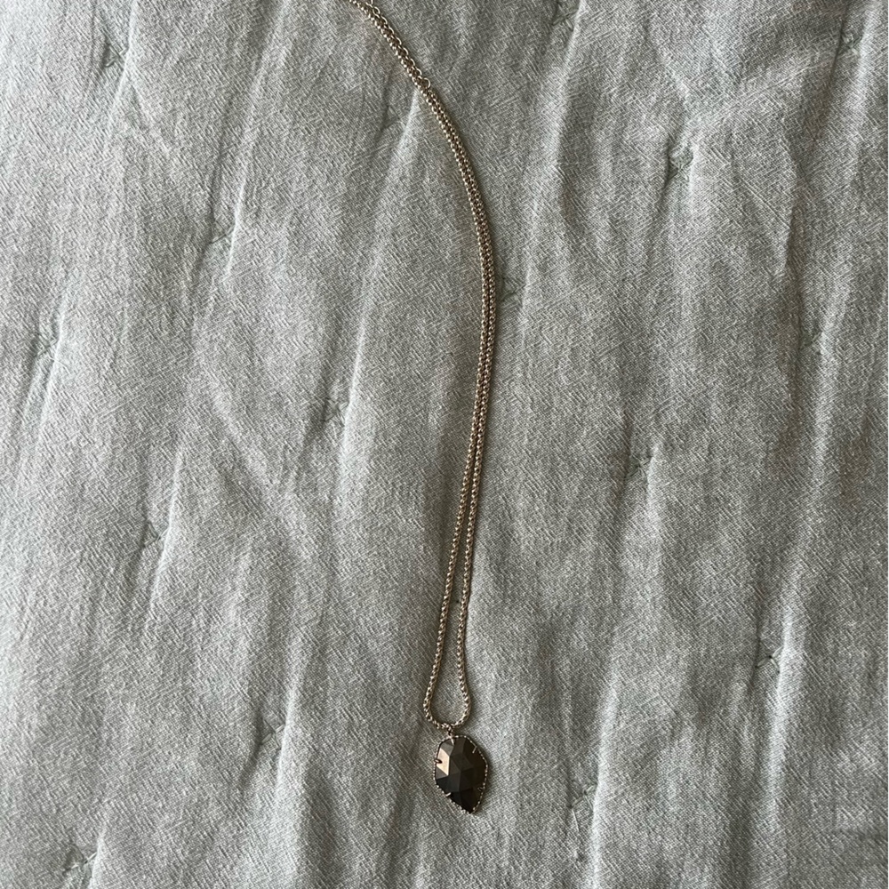 Kendra Scott Long Necklace with gold metal stone